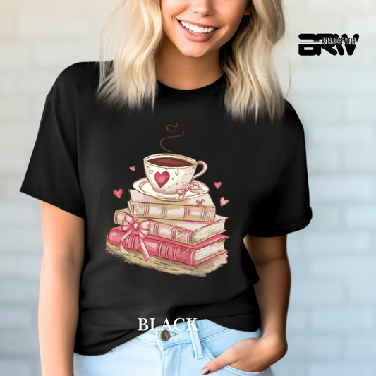 'Coffee On Top of the Books' Tee