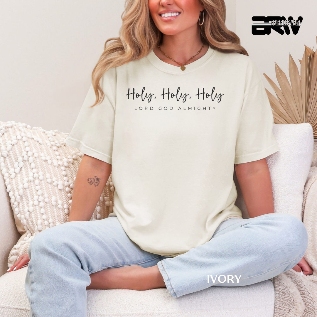 'Holy Holy Holy-White' Faith Tee
