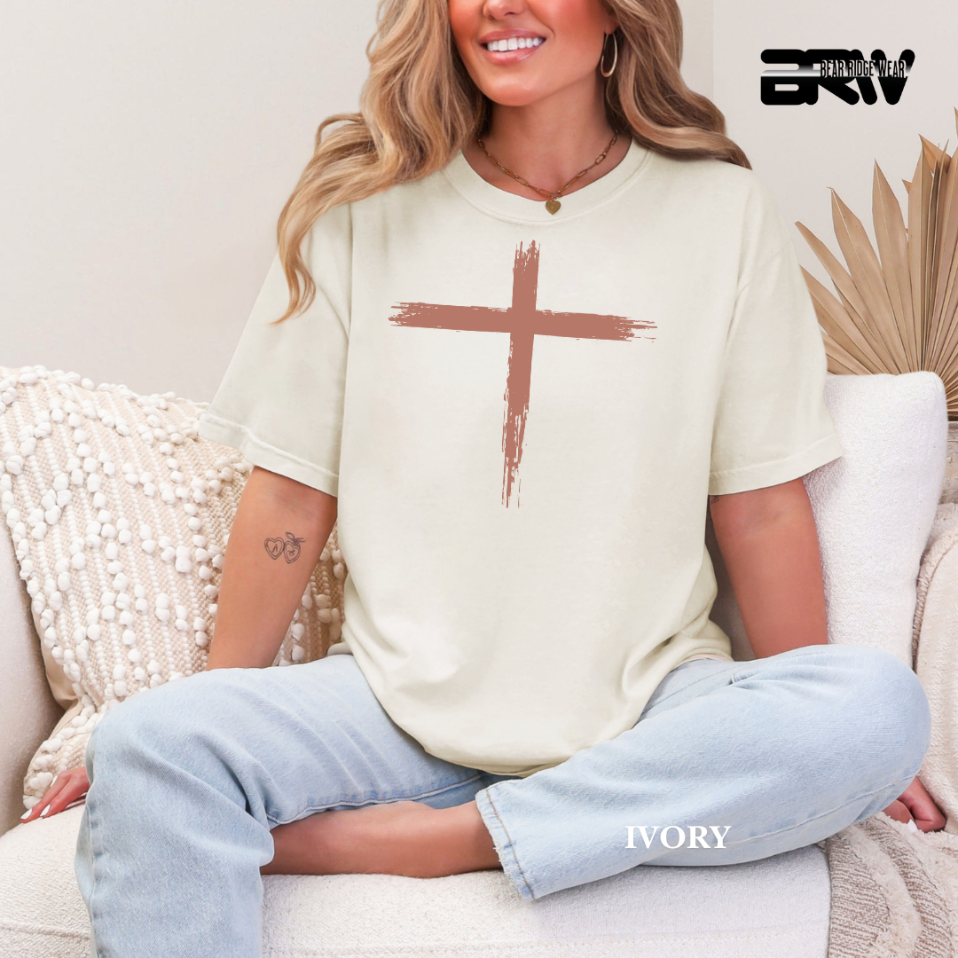 'Cross-Brush Storkes' Faith Tee