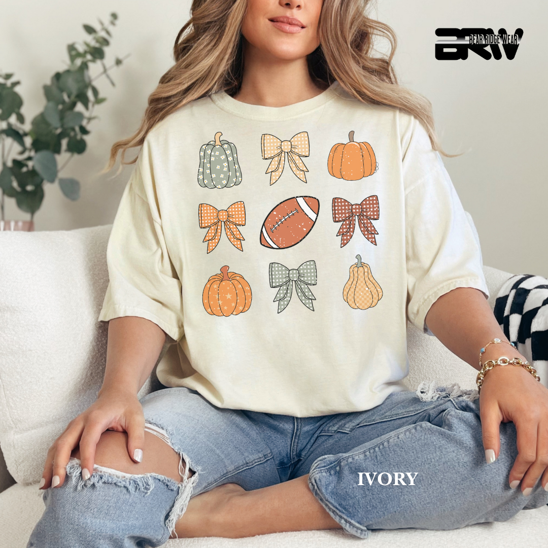 'Pumpkin Distressed Football' Fall Tee