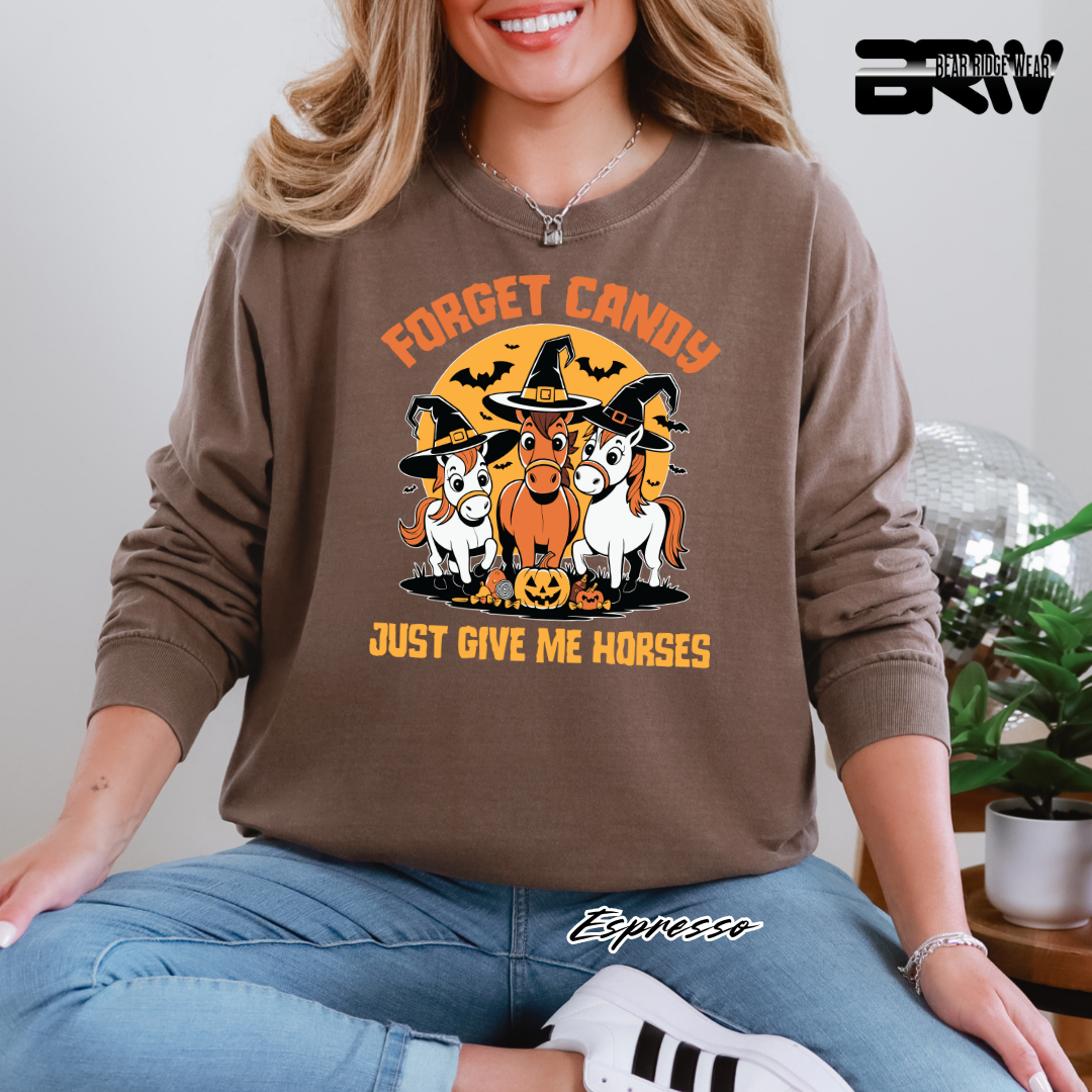 'Forget Candy-Horses.' Fall Crewneck Sweatshirt