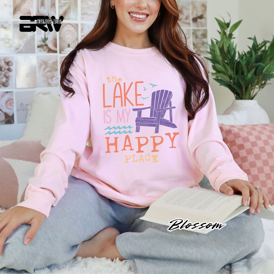 'The Lake Is My Happy Place' Summer Long Sleeve Tee