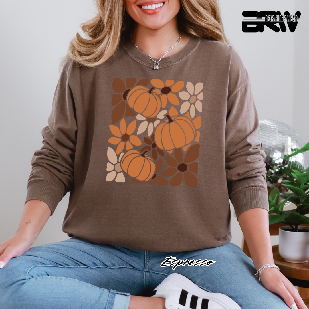 'Boho Floral Pumpkin' Fall Crewneck Sweatshirt