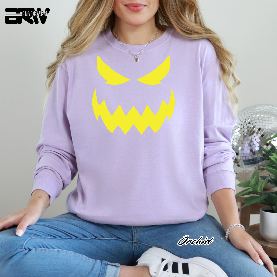 'Scary Pumpkin face' Fall Long-Sleeve Tee