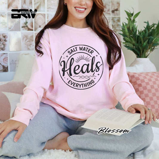 'Salt Water Heals Everything' Summer Long Sleeve Tee