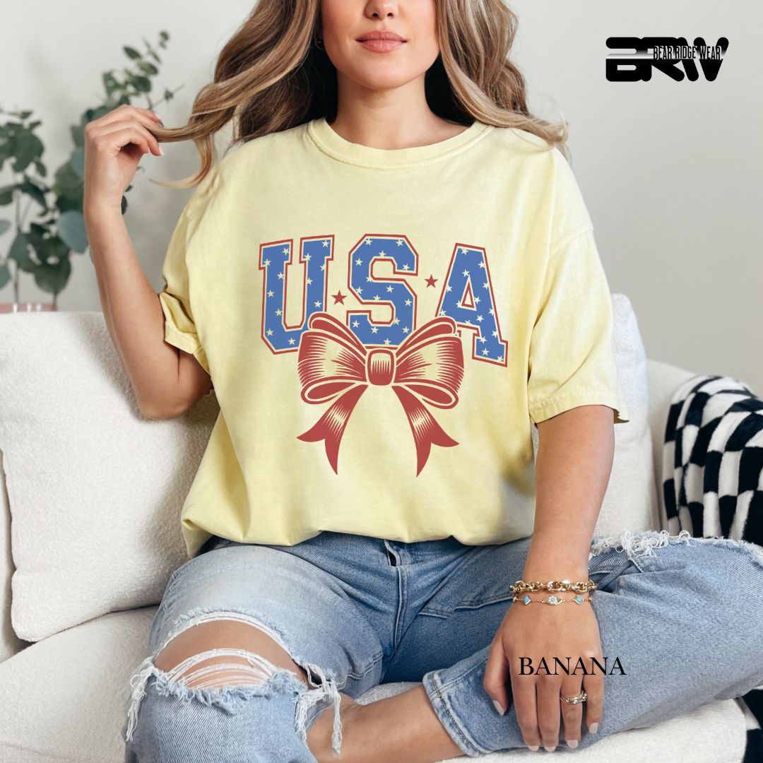 USA-Bow- Patriotic Tee