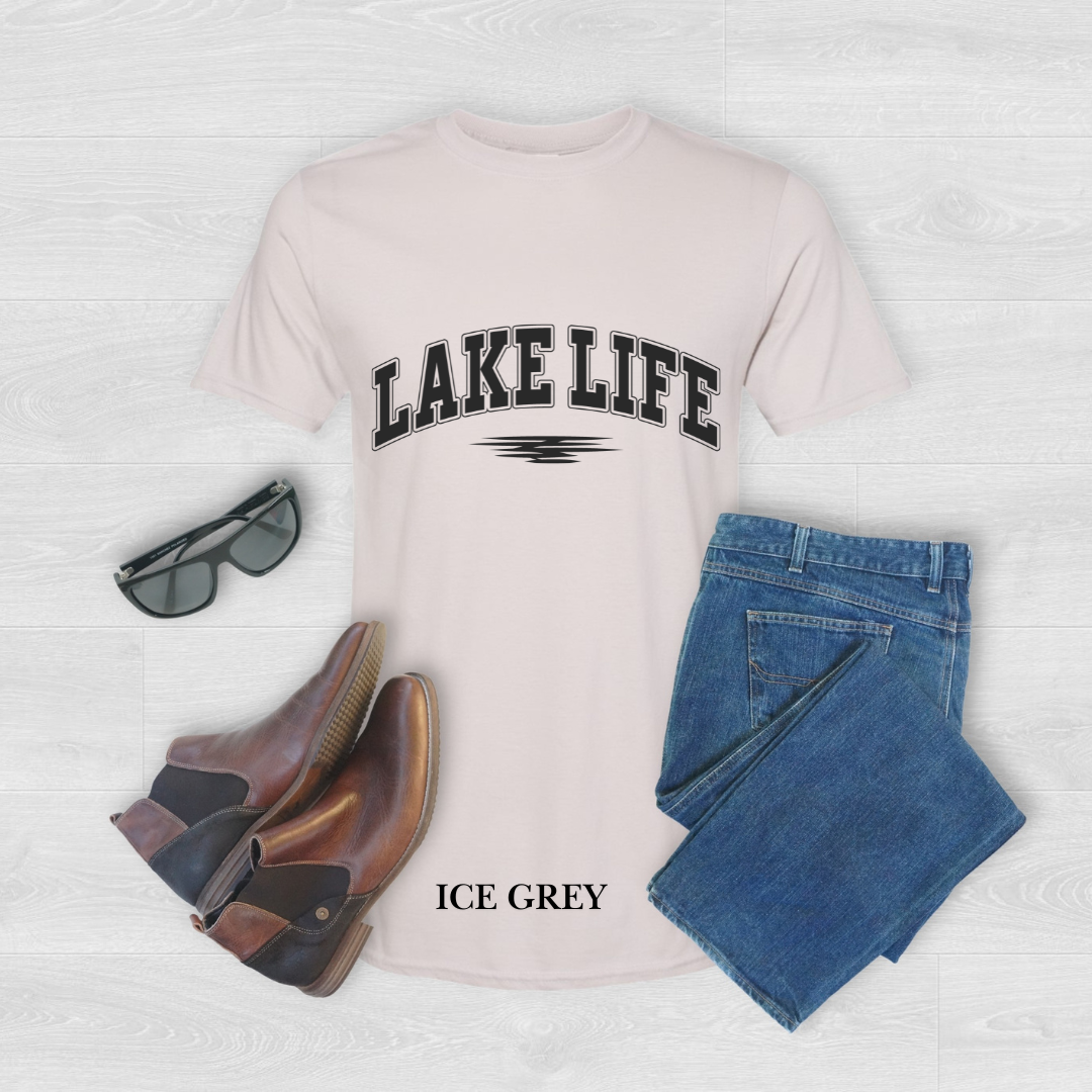 "Black  Stroke Lake Life" Tee