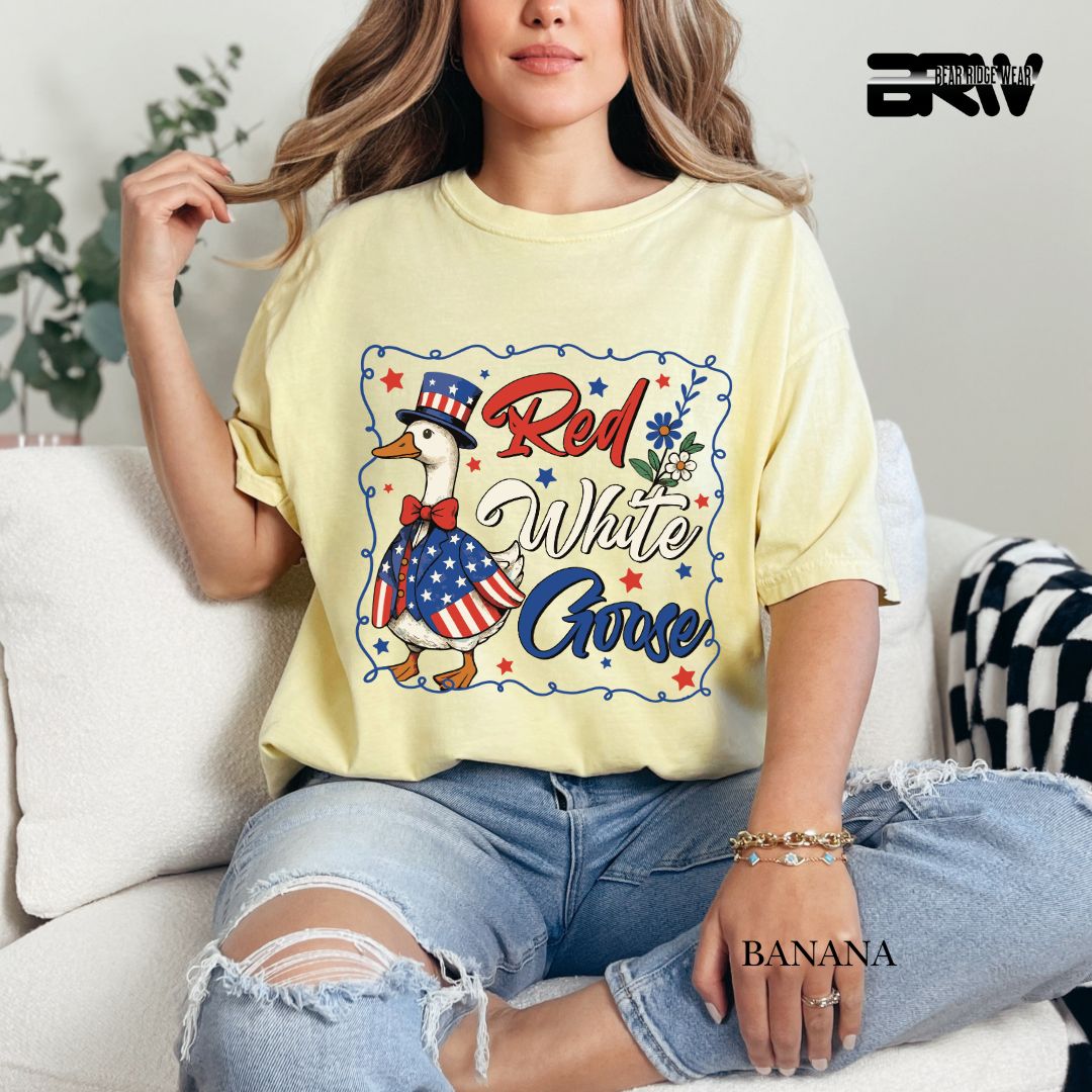 Red-White Goose- Patriotic Tee