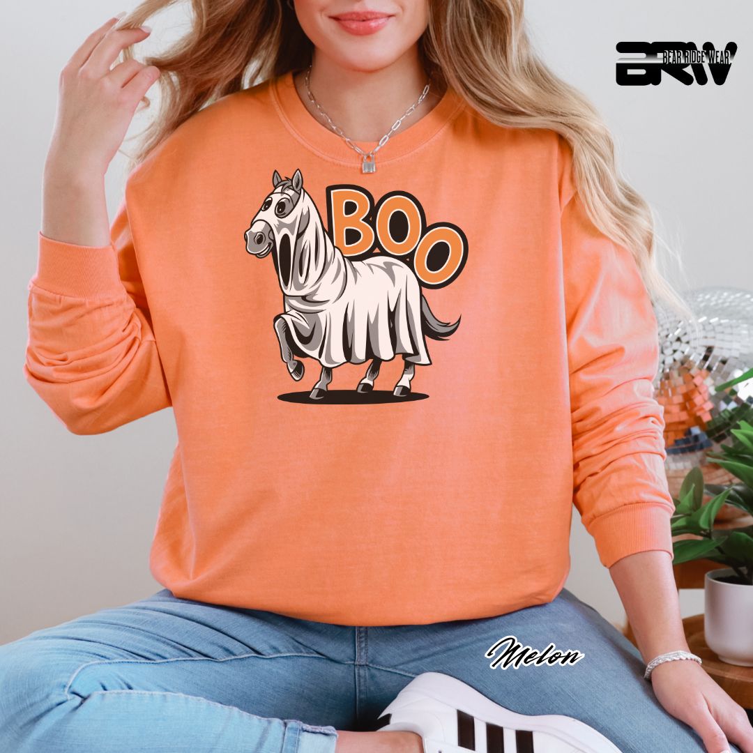 'Horse-Boo' Fall Long-Sleeve Tee