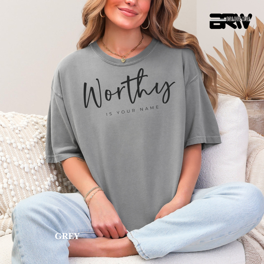 'Worthy-Black' Faith Tee