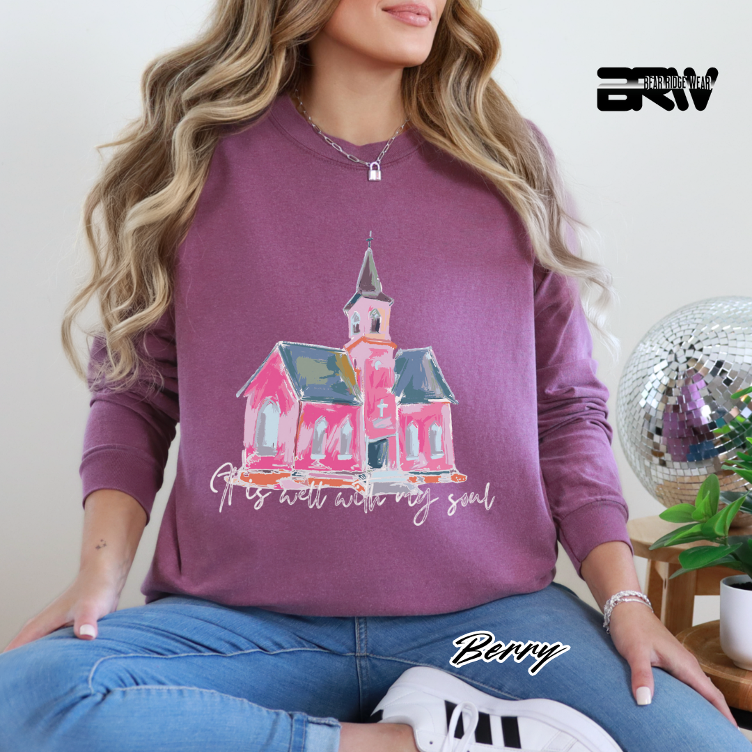 'It Is Well With My Soul' White Faith Long-Sleeve Tee