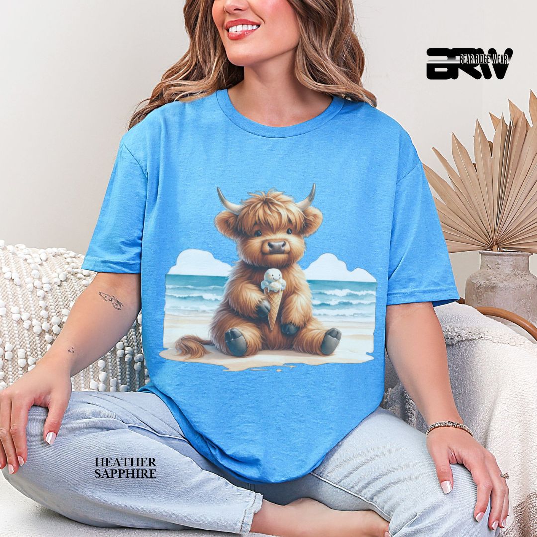 'Highland Cow-Ice Cream'  Summer Tee