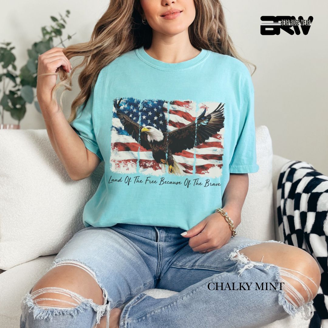 Land Of The Free-Eagle- Patriotic Tee