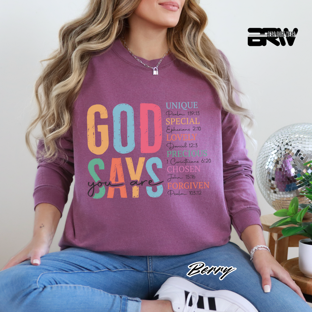 'God Say's You Are' Faith Long-Sleeve Tee