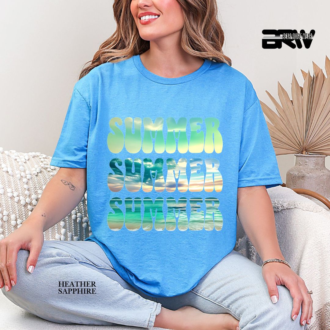 'Vibrant Summer Bubble Letter'  Summer Tee