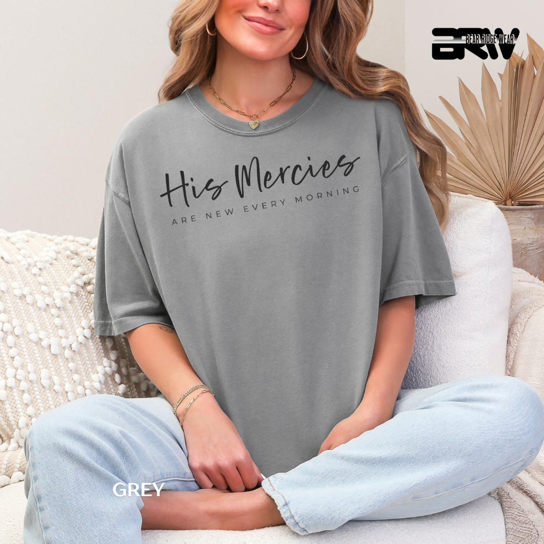'His Mercies-Black' Faith Tee