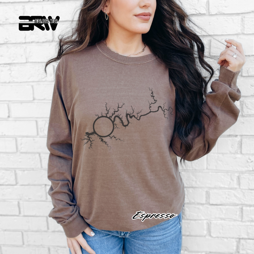 'Lake Cumberland Map' Long Sleeve Tee