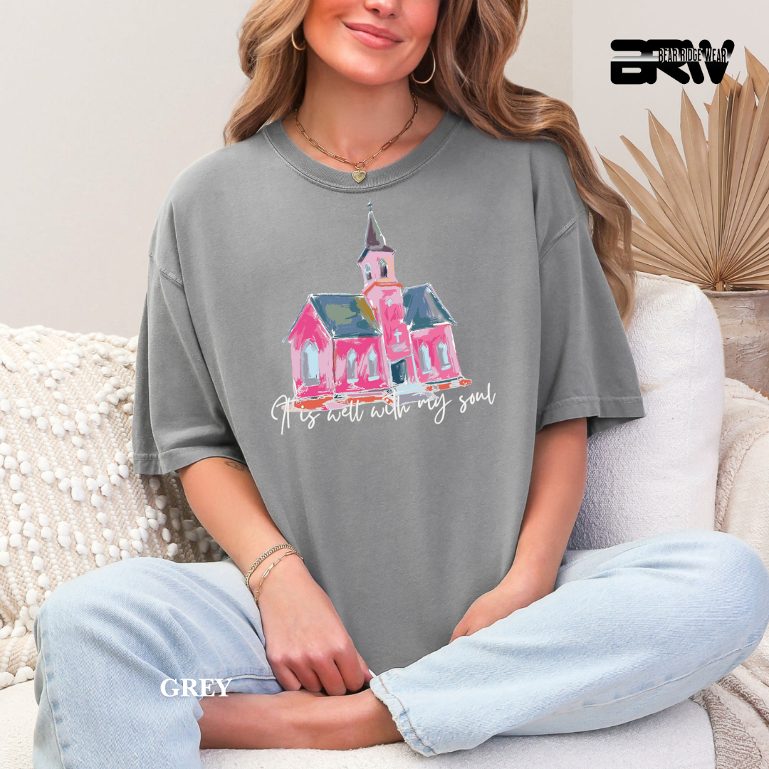 'It Is Well With My Soul - White' Faith Tee