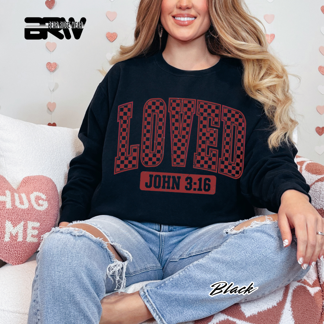 'Loved, John 3:16' Faith Crewneck Sweatshirt