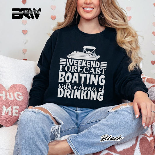 'Weekend Forecast-Boating' Summer Long Sleeve Tee