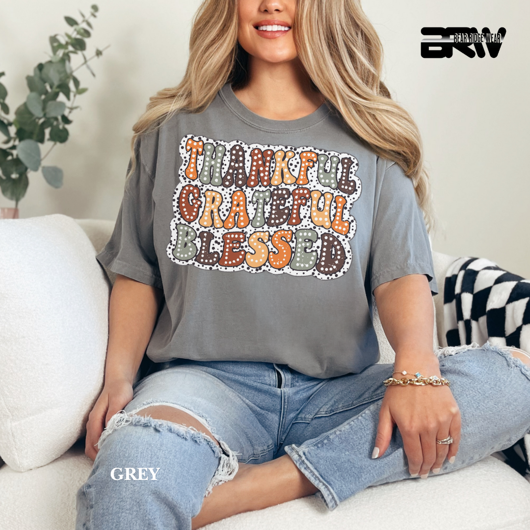 'Thankful Grateful Blessed' Fall Tee