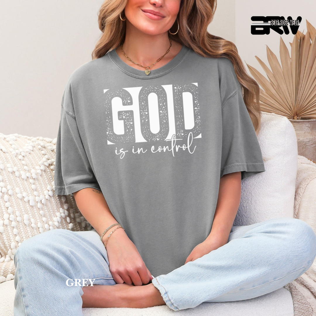 'God Is In Control-White' Faith Tee