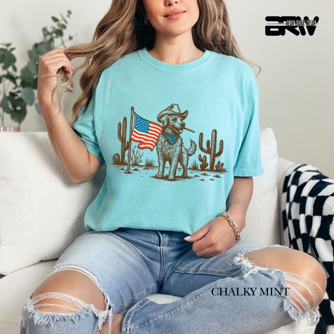 Dog-Flag- Patriotic Tee