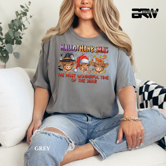 'Hallothanksmas cow' Fall Tee