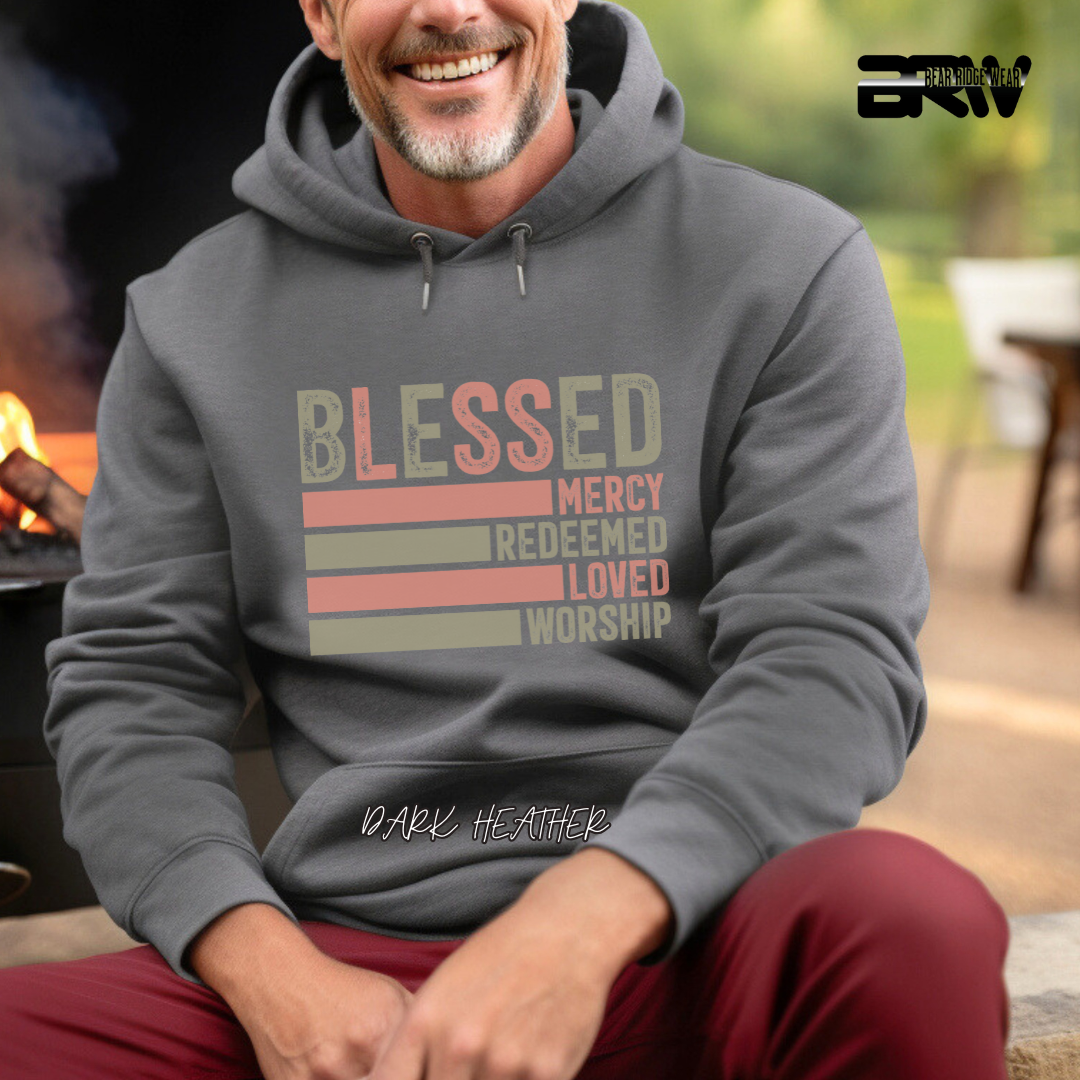 'Blessed, Mercy, Redeemed, Loved, and Worship' Faith Hoodie