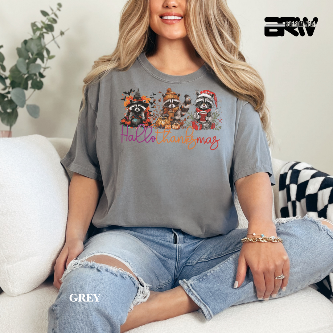 'Hallothanksmas-Raccoons' Fall Tee