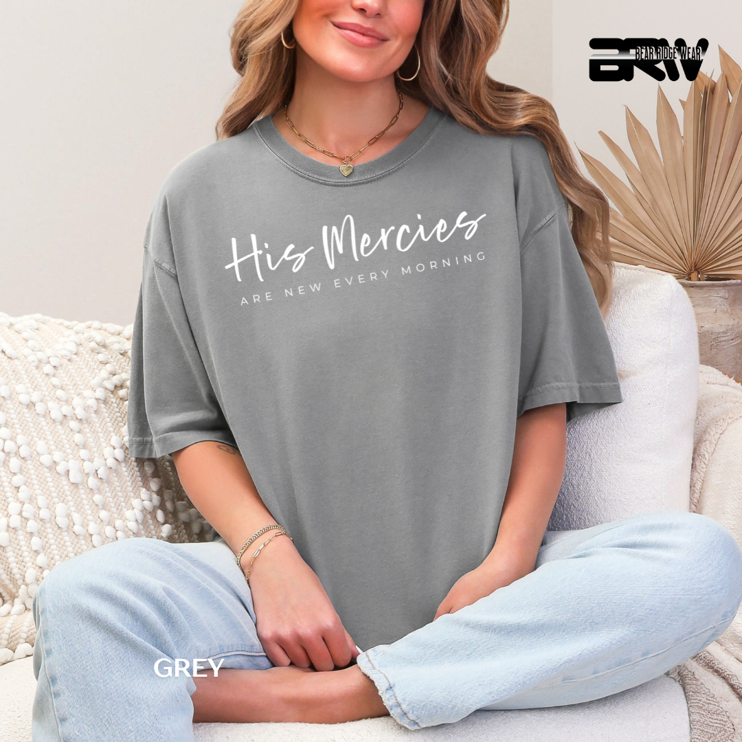 'His Mercies-White' Faith Tee