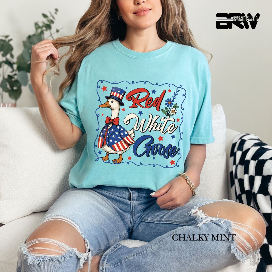 Red-White Goose- Patriotic Tee