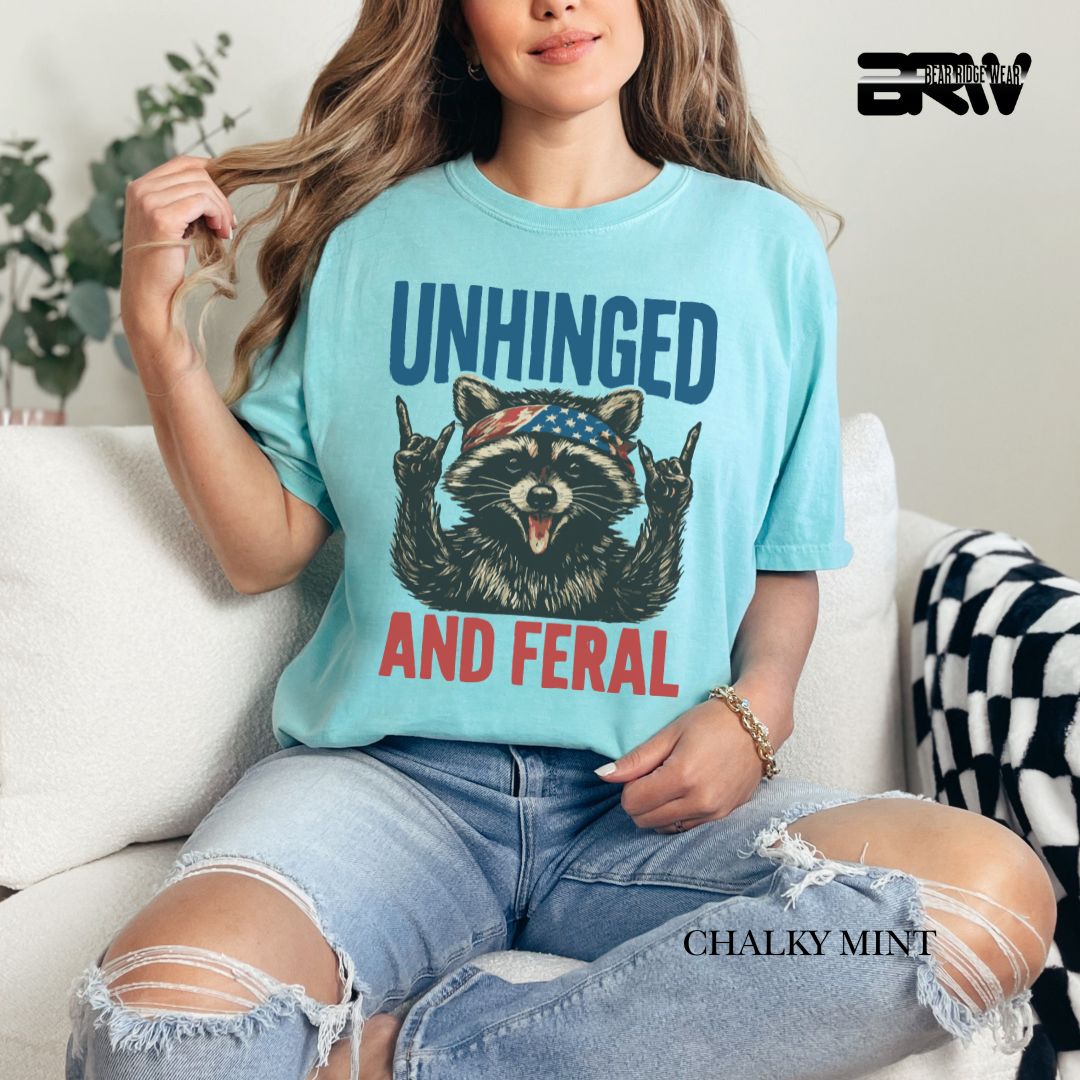 Unhinged and Feral-Raccoon- Patriotic Tee