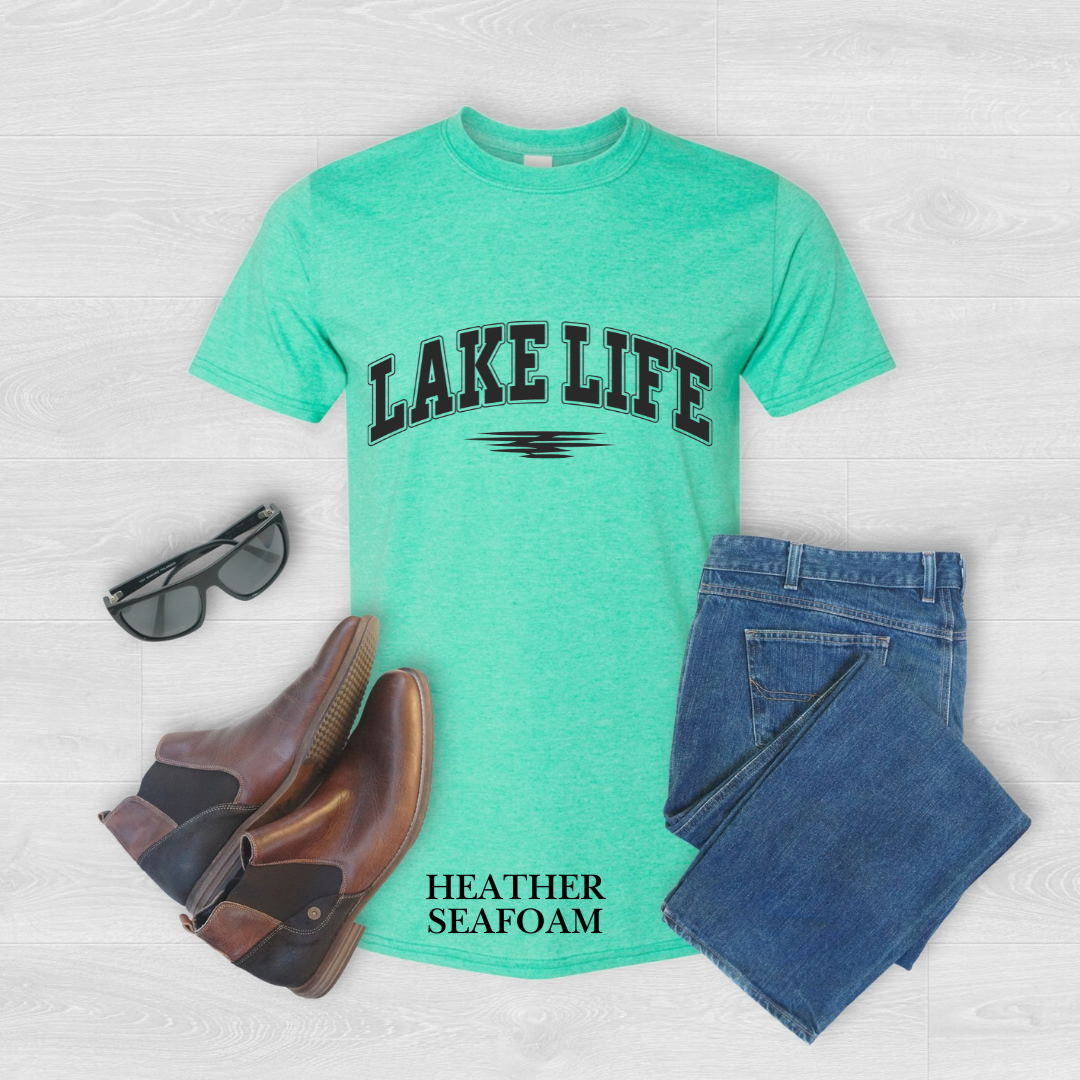 "Black  Stroke Lake Life" Tee