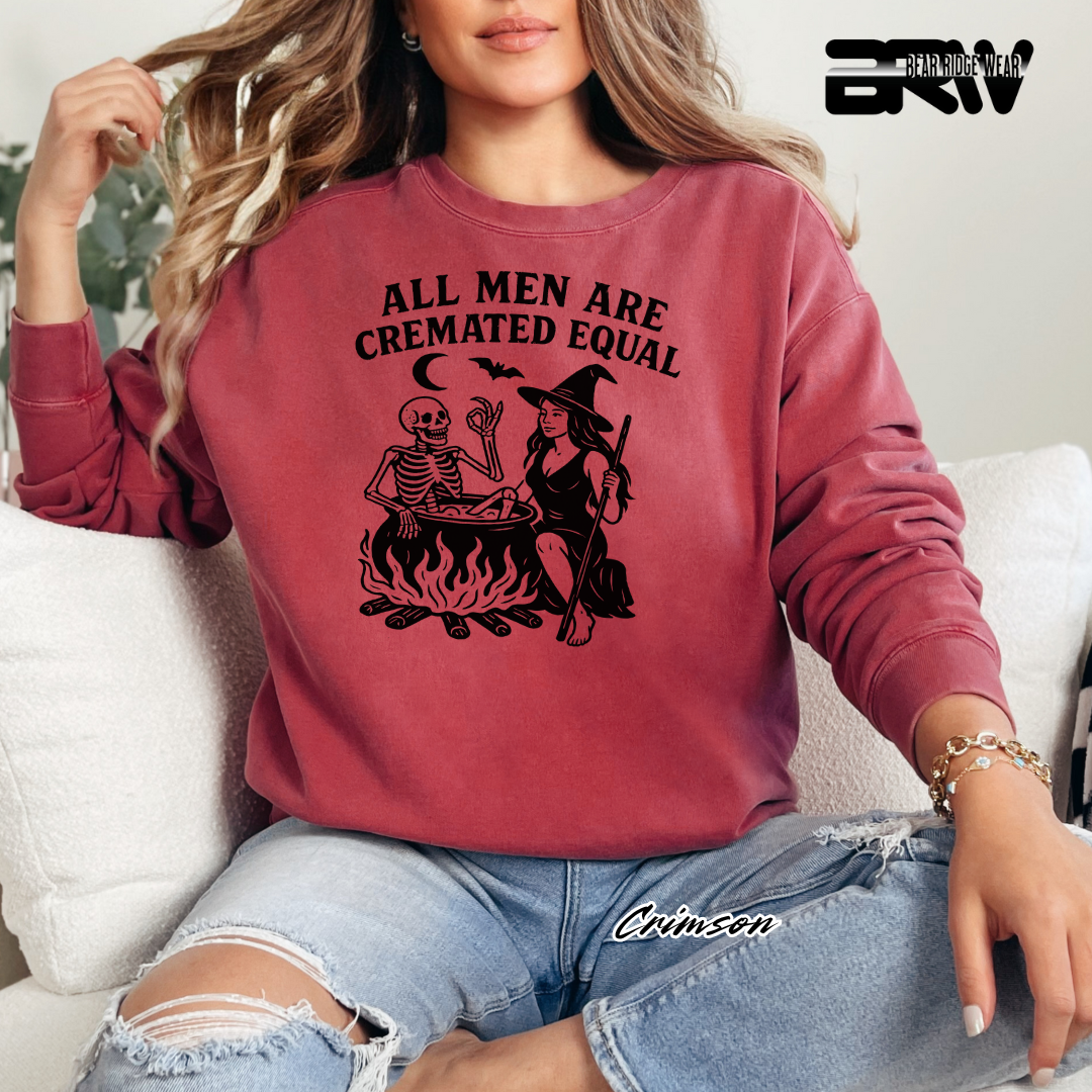 'All Men Are Cremated Equally' Fall Crewneck Sweatshirt