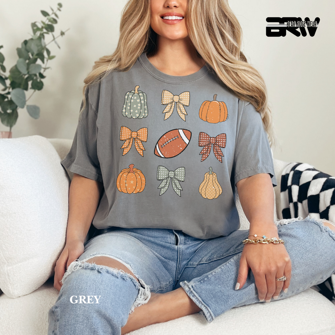 'Pumpkin Distressed Football' Fall Tee