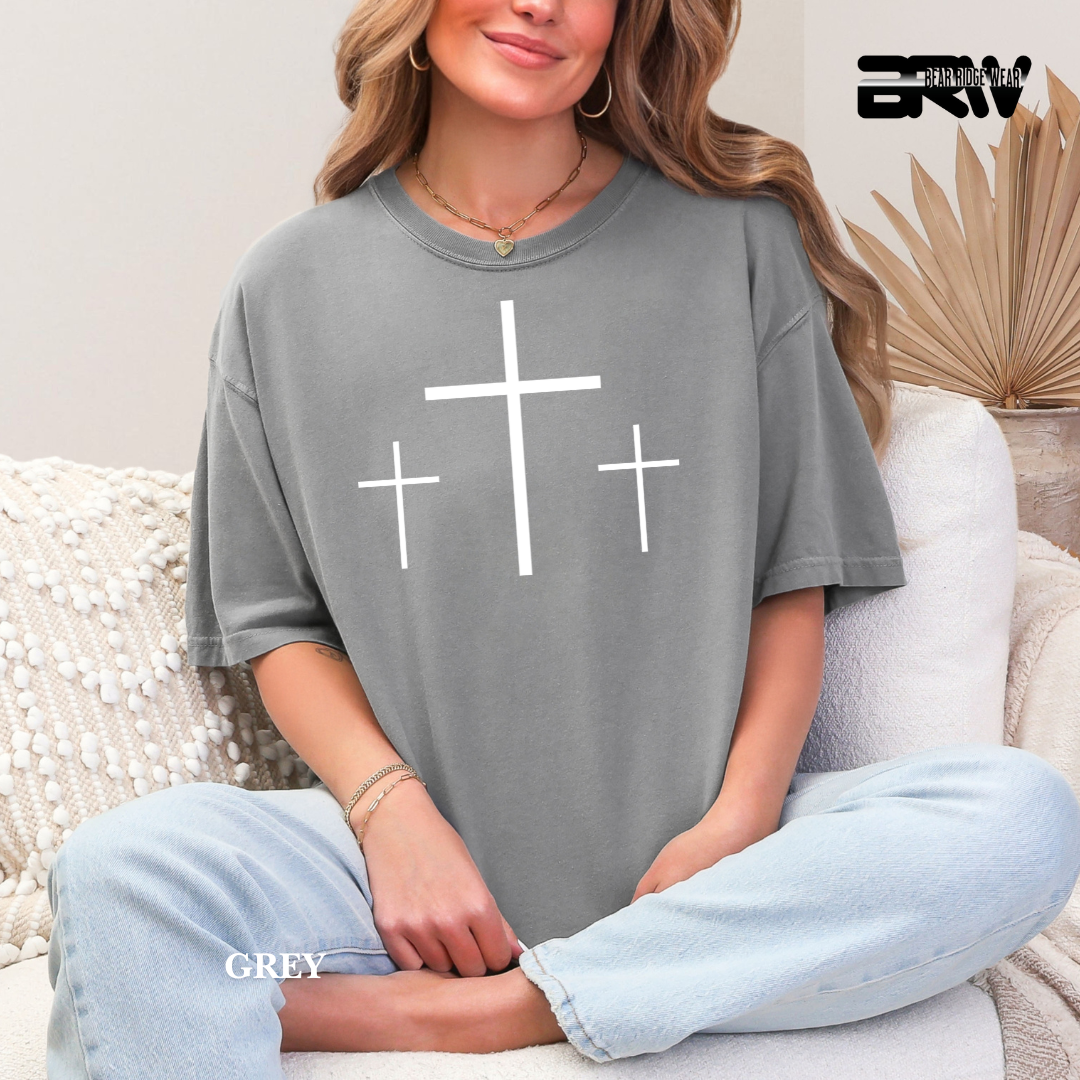'Crosses-3-White' Faith Tee