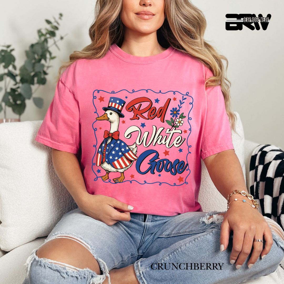 Red-White Goose- Patriotic Tee