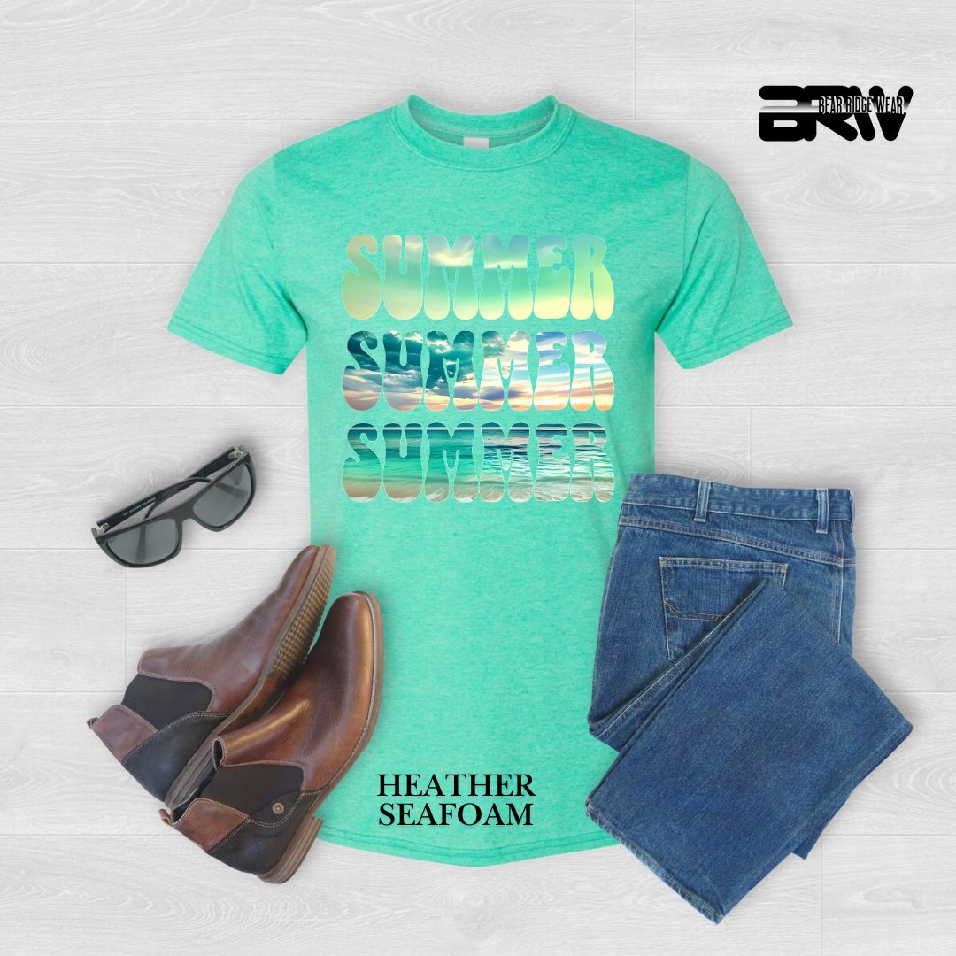 'Vibrant Summer Bubble Letter'  Summer Tee