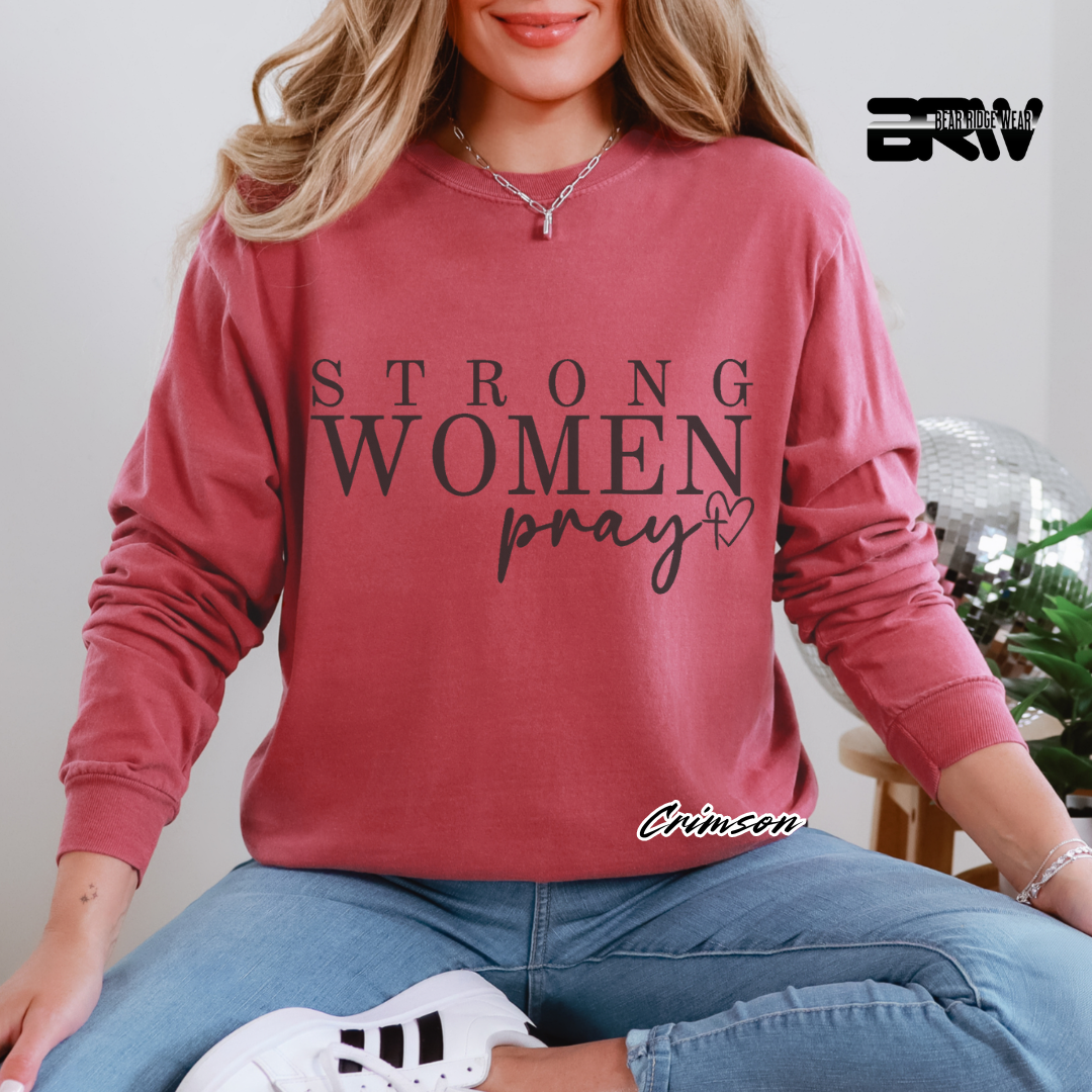 'Strong Woman Pray' Long-Sleeve  Faith Tee