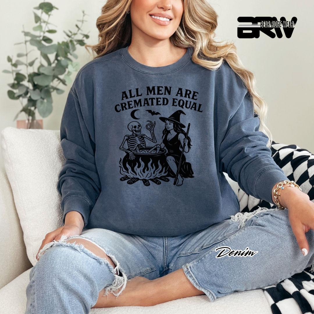 'All Men Are Cremated Equally' Fall Crewneck Sweatshirt