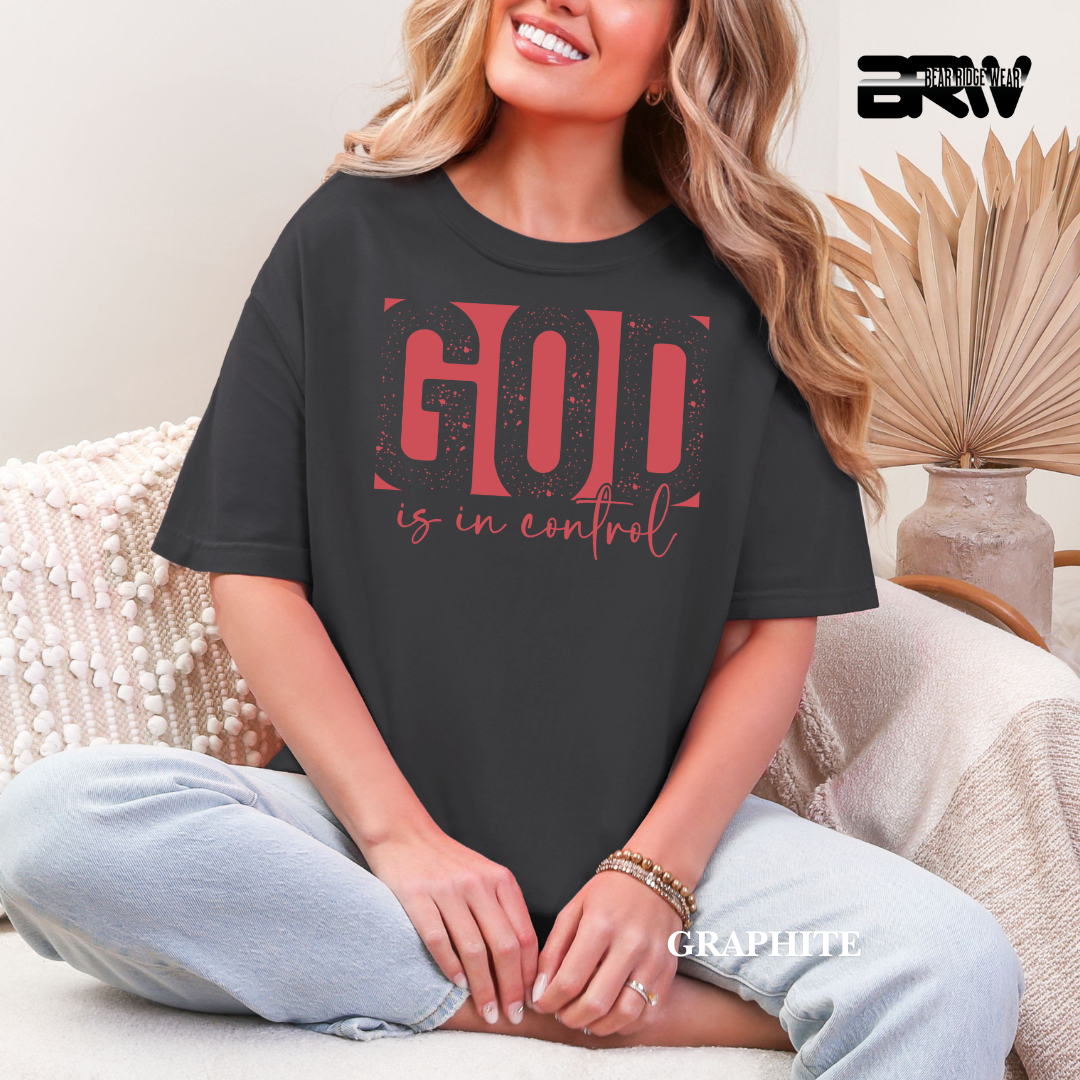 'God Is In Control-Pink' Faith Tee