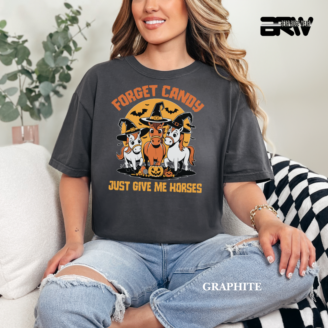 'Forget Candy-Horses' Fall Tee
