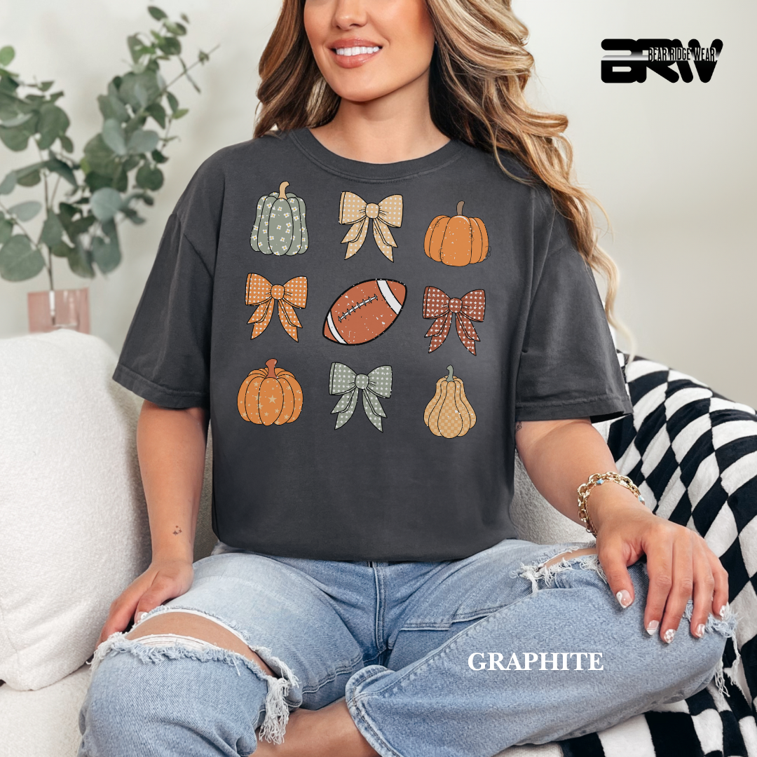 'Pumpkin Distressed Football' Fall Tee