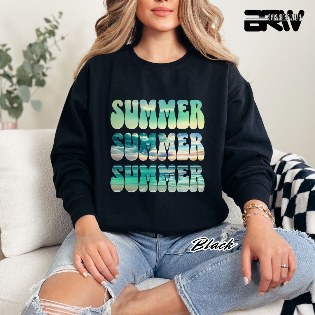 'Vibrant Summer Bubble Letter' Summer Long Sleeve Tee