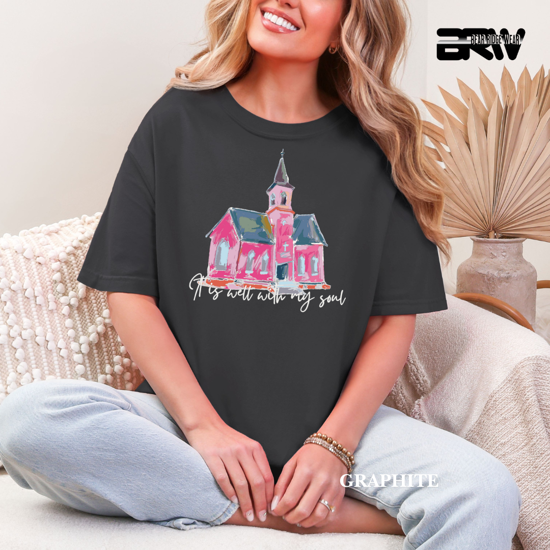 'It Is Well With My Soul - Black' Faith Tee
