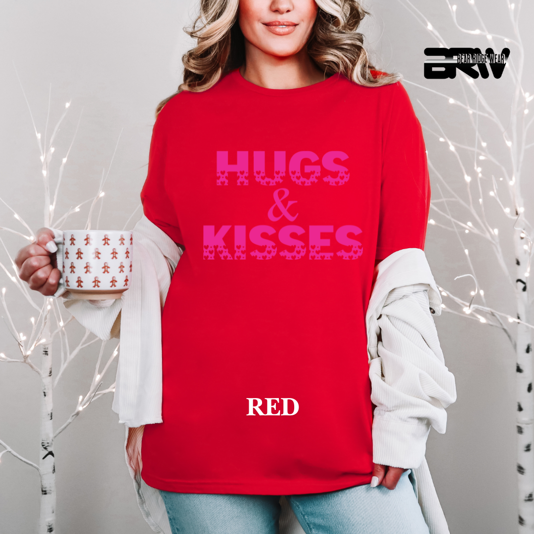 ‘Hugs and Kisses’ Pink Stroke Tee