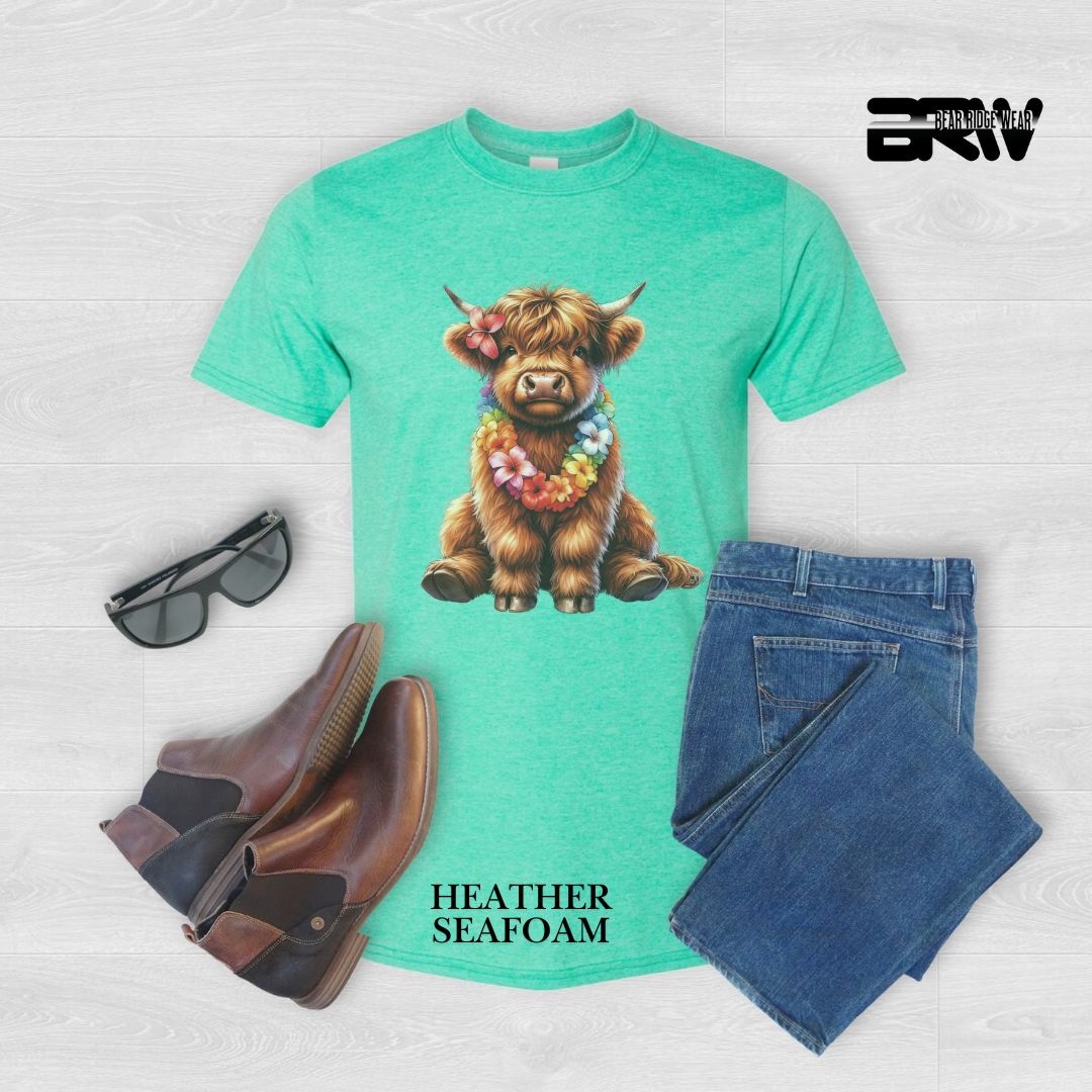 'Highland Cow- Lei'  Summer Tee