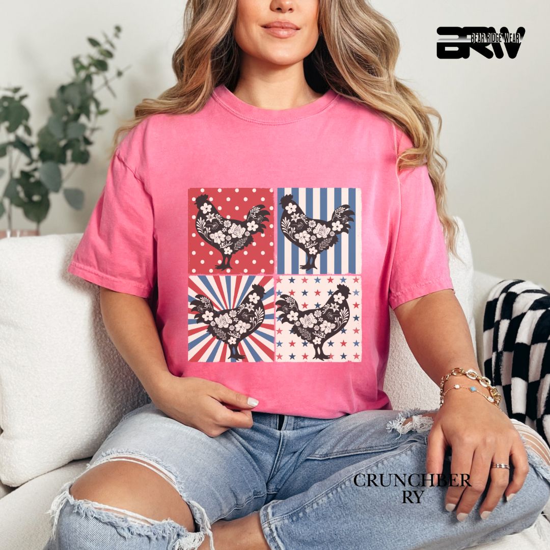 4th Of July Chickens - Patriotic Tee