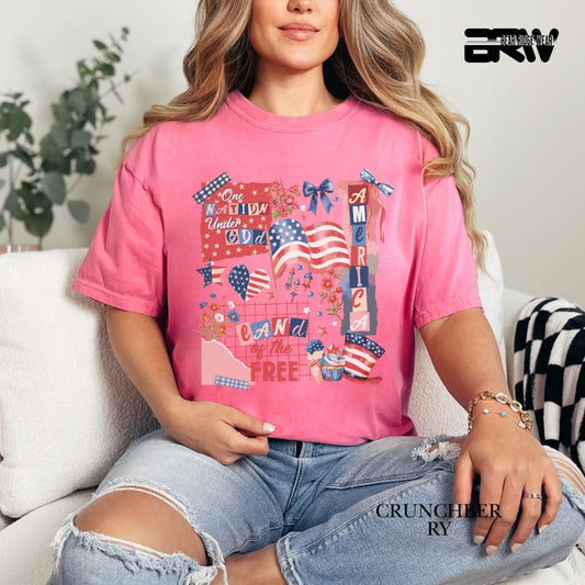 America One Nation- Patriotic Tee